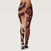 "Dark Brown Aztec Symbol Statement" Yoga Leggings (Achterkant)