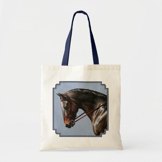 Dark Brown Bay Warmblood Dressage Horse Tote Bag (Voorkant)