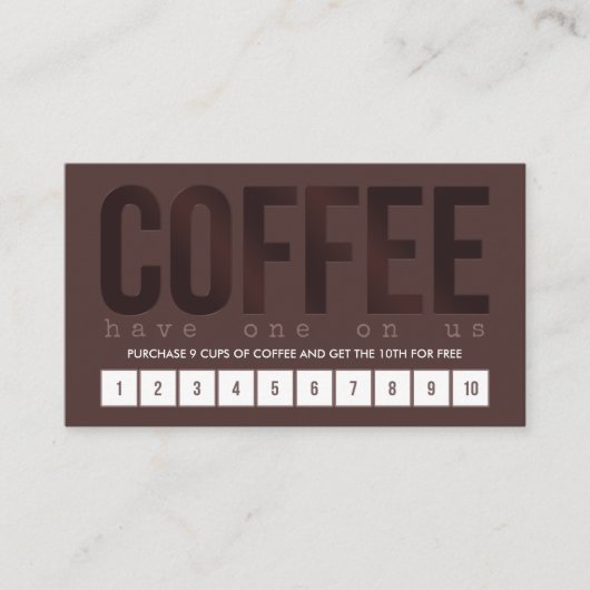 Dark Brown Coffee Punch Kaart Klantenkaartje (Voorkant)