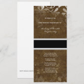 Dark Brown Damask Jubileum Party Invitation Kaart (Voorkant / Achterkant)
