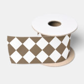 Dark Brown Diamond Pattern Satijnen Lint (Spoel)