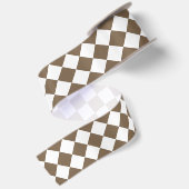 Dark Brown Diamond Pattern Satijnen Lint (Achterkant)