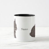 Dark brown lionhead bunny mok (Midden)