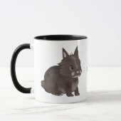 Dark brown lionhead bunny mok (Links)