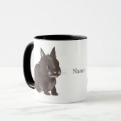 Dark brown lionhead bunny mok (Voorkant links)