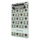 Dark Brown Micro Floral Sage Green Mini Klembord (Angled2)