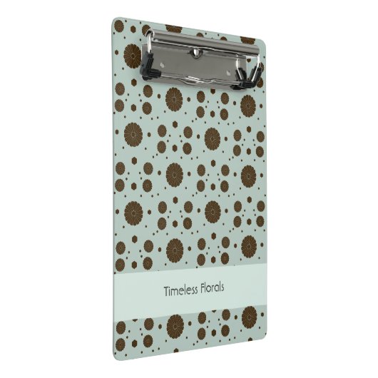 Dark Brown Micro Floral Sage Green Mini Klembord (Schuin)