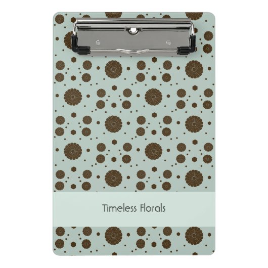 Dark Brown Micro Floral Sage Green Mini Klembord (Voorkant)