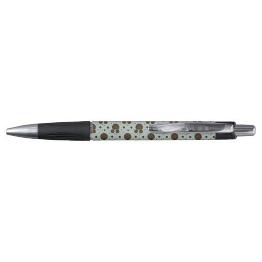 Dark Brown Micro Floral Sage Green  Pen (Achterkant)