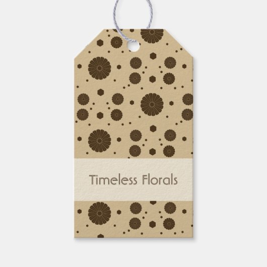 Dark Brown Micro Floral Sand Cadeaulabel (Voorkant)