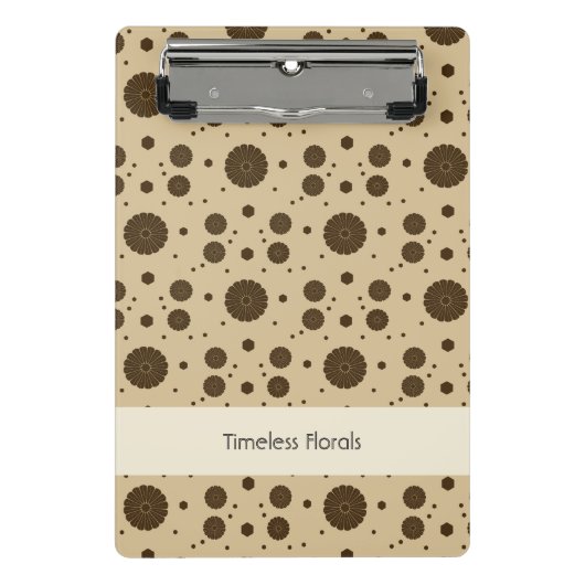 Dark Brown Micro Floral Sand Mini Klembord (Voorkant)