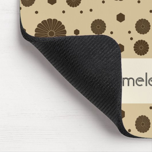 Dark Brown Micro Floral Sand Muismat (Hoek)