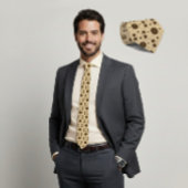 Dark Brown Micro Floral Sand Tie Stropdas
