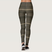 Dark Brown Neutral Rustic Military Tartan Leggings (Achterkant)