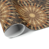 Dark Brown Oranje Kaleidoscope Mandala Art Cadeaupapier (Rol Hoek)