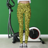 Dark Brown Pastel Grey Yellow Glitter Pattern Gift Leggings