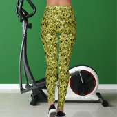 Dark Brown Pastel Grey Yellow Glitter Pattern Gift Leggings