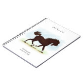 Dark Brown Personalized Horse Owner's Journal Notitieboek (Linkerzijde)