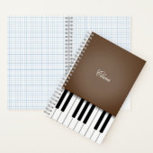 Dark Brown Piano Music-toetsenbord op maat Notitieboek (Binnen)