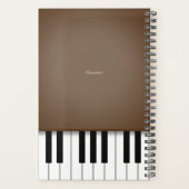 Dark Brown Piano-toetsenbord op maat gemaakte muzi Planner (Achterkant)