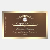 Dark Brown Product Label Gold Frame Logo Monogram (Voorkant)