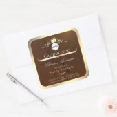 Dark Brown Product Label Gold Frame Logo Monogram (Envelop)