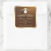 Dark Brown Product Label Gold Frame Logo Monogram (Tas)