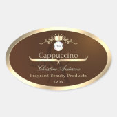 Dark Brown Product Label Gold Frame Logo Monogram (Voorkant)