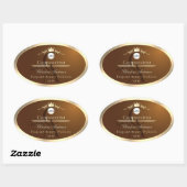 Dark Brown Product Label Gold Frame Logo Monogram (Vel)