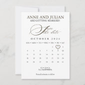 Dark Brown Save the date card calendar & photo (Voorkant)