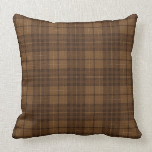 Dark Brown Tartan Pattern Kussen