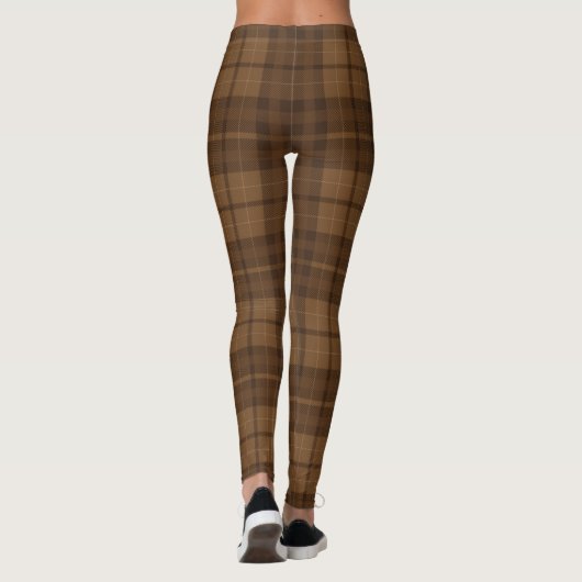 Dark Brown Tartan Pattern Leggings (Achterkant)