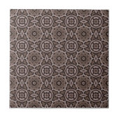 Dark Brown Tribal Carvings Ceramic Tile Tegeltje (Voorkant)