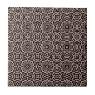 Dark Brown Tribal Carvings Ceramic Tile Tegeltje