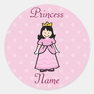 Dark Brunette Princess Stickers