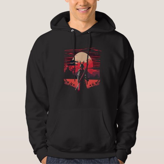 Dark Bunny Rabbit Samurai Warrior Katana Japans Hoodie (Voorkant)