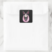 Dark Bunny Skull – Gothic Style - Autocolante Vierkante Sticker (Tas)