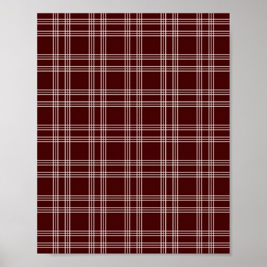 Dark Burgundy Gingham Poster (Voorkant)