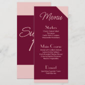 Dark Burgundy Light Pink Flat Menu (Voorkant / Achterkant)