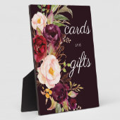 Dark Burgundy Marsala Floral Guestbook Fotoplaat (Zijkant)