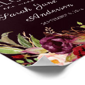 Dark Burgundy Marsala Welcome Sign Poster (Hoek)