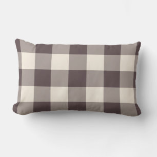Dark Burgundy Off-White Gingham Pattern Gecontkere Kussen