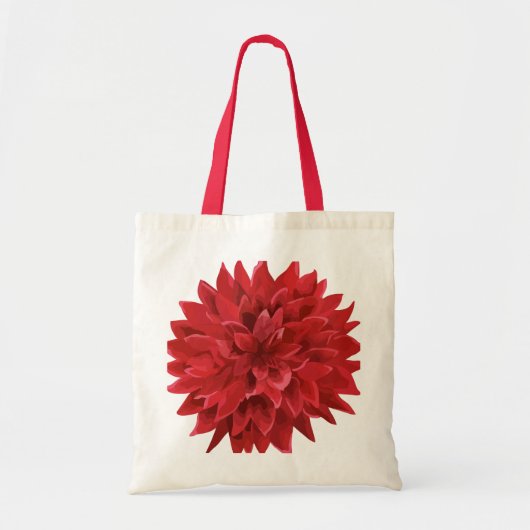 Dark Burgundy red Dahlia Waterverf Illustratie Tote Bag (Voorkant)