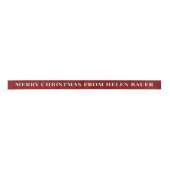Dark Burgundy Red Simple Text Merry Christmas Gift Satijnen Lint (Voorkant)