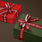 Dark Burgundy Red Simple Text Merry Christmas Gift Satijnen Lint