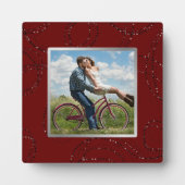 Dark Burgundy Red Wide Lijst Foto Fotoplaat (Voorkant)