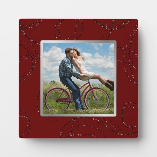 Dark Burgundy Red Wide Lijst Foto Fotoplaat (Voorkant)