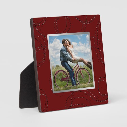 Dark Burgundy Red Wide Lijst Foto Fotoplaat (Voorkant)