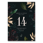 Dark Burgundy Roos | Najaars weduwentabel nummer Kaart (Voorkant)