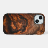 Dark Burl Wood Print iPhone hoesje iPhone 15 Case (Achterkant horizontaal)